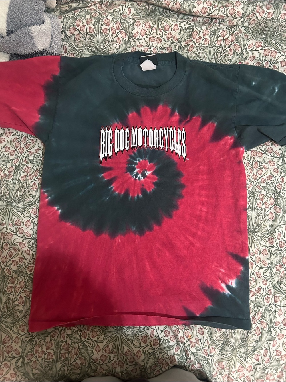 Big Dog Motorcycles Tie-Dye Short Sleeve Tee - Red & Black